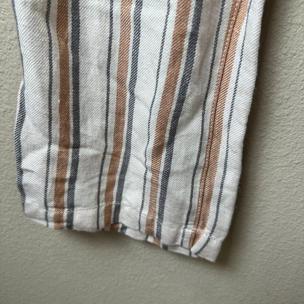 FREE PEOPLE Striped Linen Beachy Wide Leg Pants Trousers - Size 2